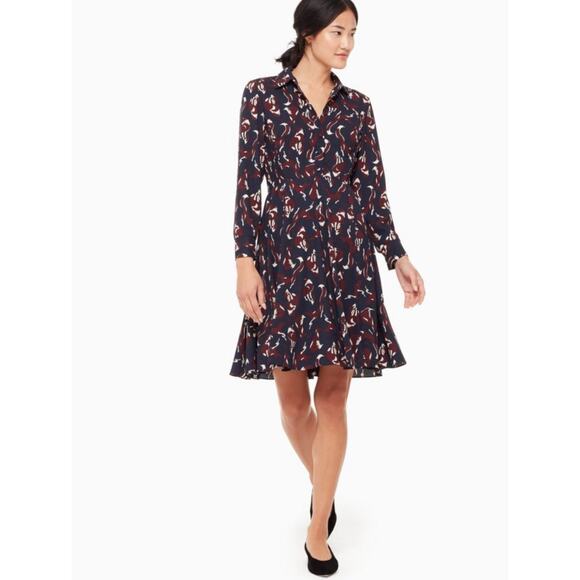 Kate Spade So Foxy Foxes Smocked Dress Size 8 - Picture 1 of 8